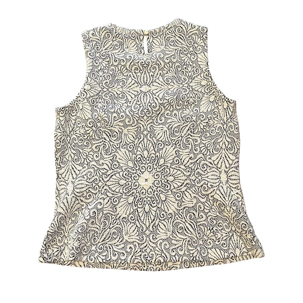 J. McLaughlin Textured Jacquard Tank Top Womens Medium Timeless Quality Coastal